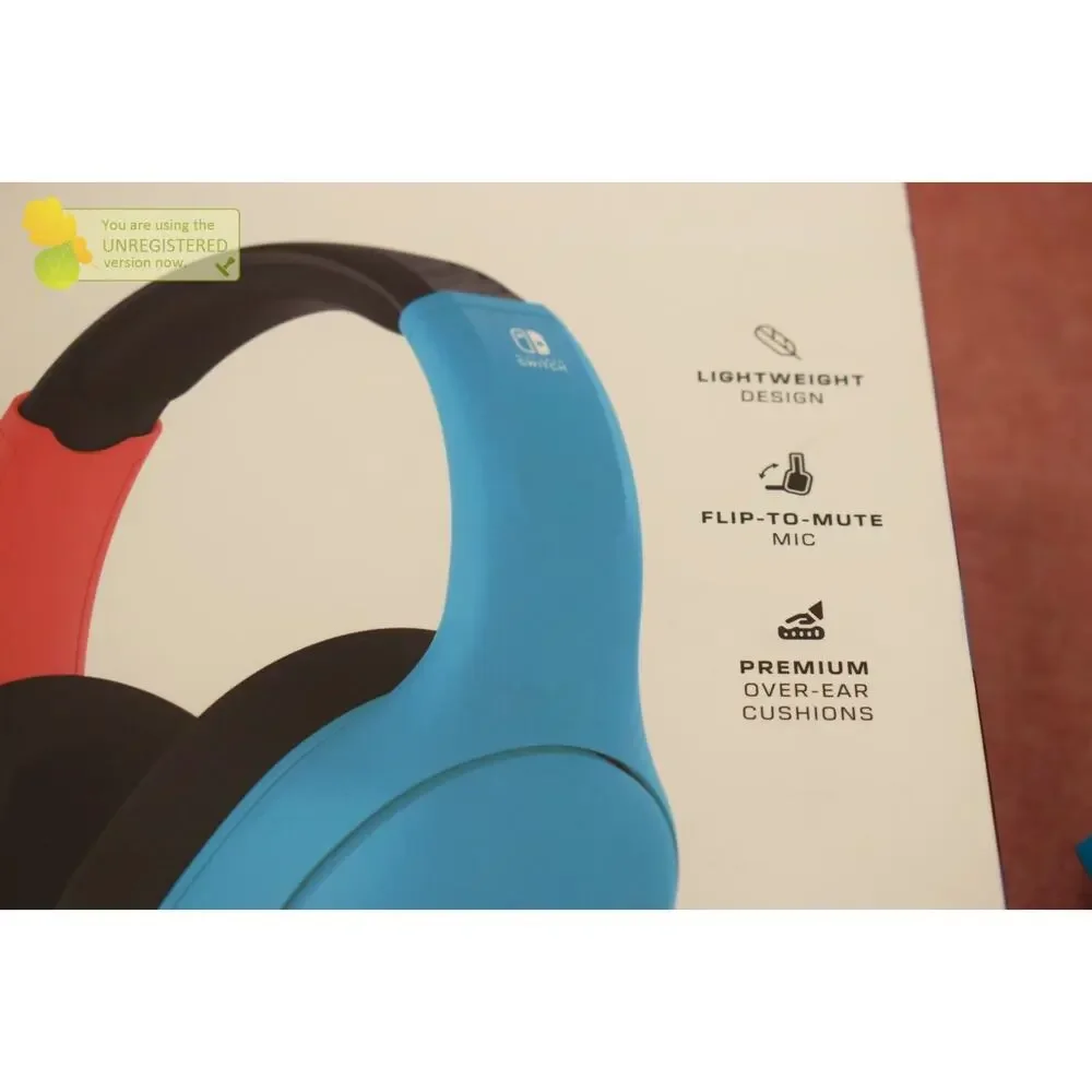 Turtle Beach Nintendo Switch Airlite Fit Wired Gaming Headset Neon Blue/Red